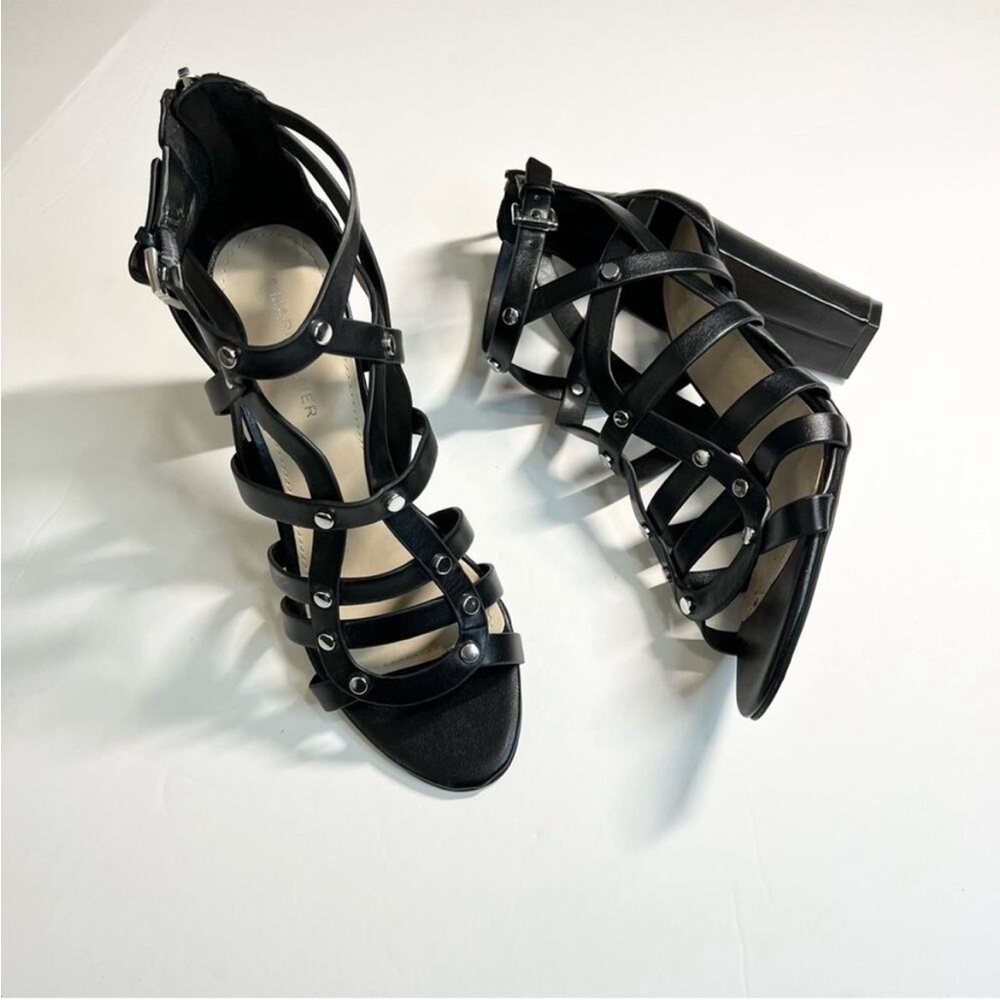 Marc Fisher Studded Heels‎ Black Size 7 Strappy Open Toe Heeled Sandals